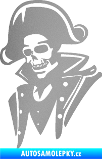 Samolepka Kostra pirát levá stříbrná metalíza