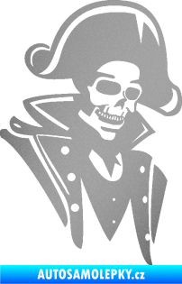 Samolepka Kostra pirát pravá stříbrná metalíza