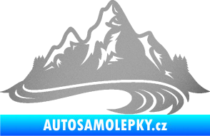 Samolepka Krajina hory 008 pravá stříbrná metalíza