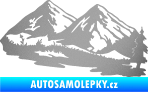Samolepka Krajina hory 012 pravá stříbrná metalíza