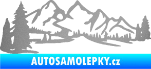 Samolepka Krajina hory 038 levá stříbrná metalíza
