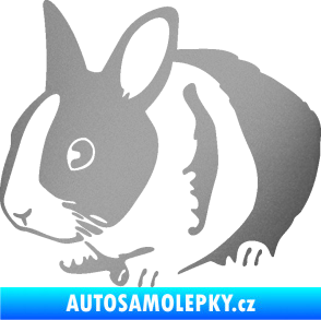 Samolepka Králík 002 levá zakrslý králíček stříbrná metalíza