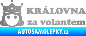 Samolepka Královna za volantem nápis stříbrná metalíza