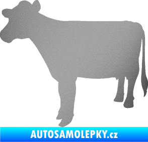 Samolepka Kráva 001 levá stříbrná metalíza