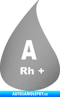 Samolepka Krevní skupina A Rh+ kapka stříbrná metalíza
