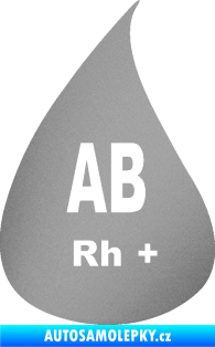 Samolepka Krevní skupina AB Rh+ kapka stříbrná metalíza