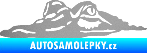 Samolepka Krokodýl 003 levá hlava na hladině stříbrná metalíza