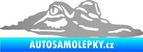 Samolepka Krokodýl 003 pravá hlava na hladině stříbrná metalíza