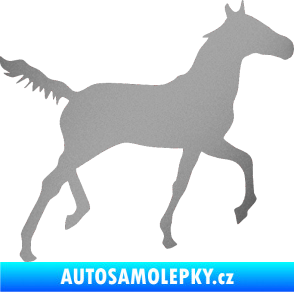 Samolepka Kůň 011 pravá stříbrná metalíza