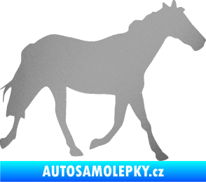 Samolepka Kůň 012 pravá stříbrná metalíza