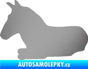 Samolepka Kůň 017 levá ležící stříbrná metalíza