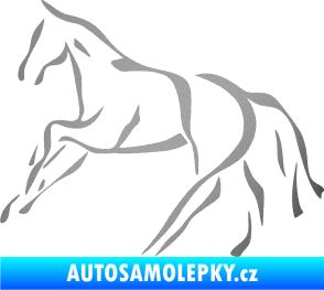 Samolepka Kůň 024 levá stříbrná metalíza