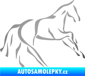 Samolepka Kůň 024 pravá stříbrná metalíza
