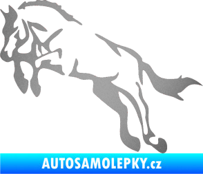 Samolepka Kůň 025 levá skok stříbrná metalíza