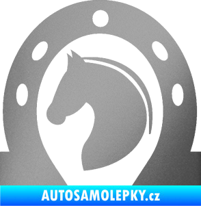 Samolepka Kůň 034 levá podkova stříbrná metalíza