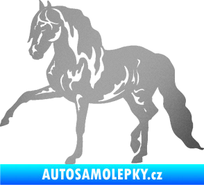 Samolepka Kůň 039 levá stříbrná metalíza