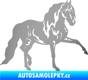 Samolepka Kůň 039 pravá stříbrná metalíza