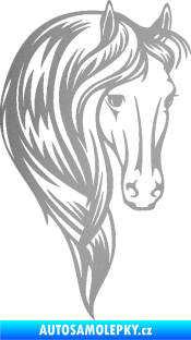 Samolepka Kůň 064 pravá s hřívou stříbrná metalíza