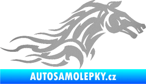 Samolepka Kůň 078 pravá stříbrná metalíza