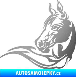Samolepka Kůň 085 levá stříbrná metalíza