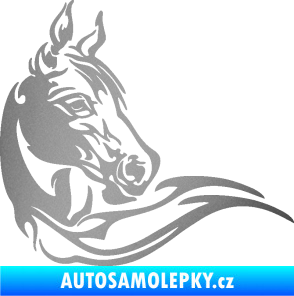 Samolepka Kůň 085 pravá stříbrná metalíza
