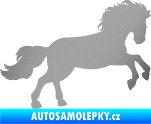 Samolepka Kůň 098 pravá běh stříbrná metalíza