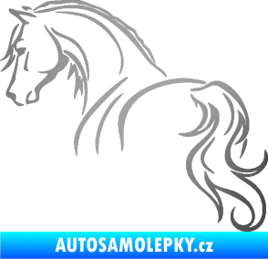 Samolepka Kůň 104 levá stříbrná metalíza