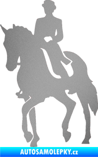 Samolepka Kůň drezura levá stříbrná metalíza