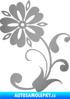 Samolepka Květina dekor 001 levá stříbrná metalíza