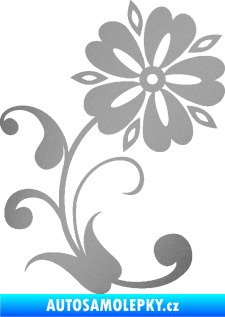 Samolepka Květina dekor 001 pravá stříbrná metalíza
