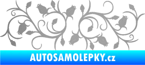 Samolepka Květina dekor 010 levá růžičky stříbrná metalíza