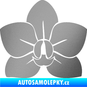 Samolepka Květina dekor 023 orchidej květ stříbrná metalíza