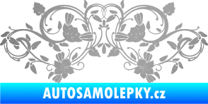 Samolepka Květina dekor 026 stříbrná metalíza