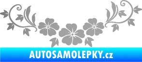 Samolepka Květina dekor 045 pravá ibišky stříbrná metalíza