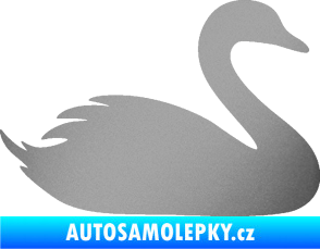 Samolepka Labuť 001 pravá stříbrná metalíza