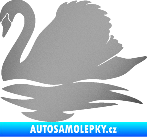 Samolepka Labuť 003 levá stříbrná metalíza