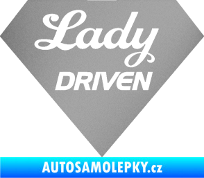 Samolepka Lady driven diamant stříbrná metalíza