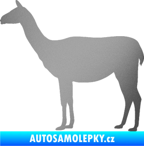 Samolepka Lama 001 levá stříbrná metalíza