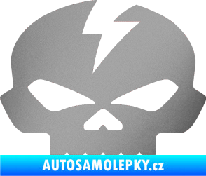 Samolepka Lebka 001 levá stříbrná metalíza