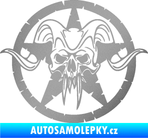 Samolepka Lebka 039 levá army hvězda stříbrná metalíza