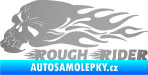 Samolepka Lebka 051 levá rough rider stříbrná metalíza