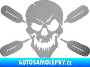 Samolepka Lebka 053 levá s pádly stříbrná metalíza