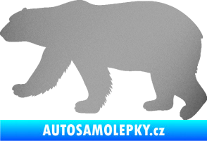 Samolepka Lední medvěd 002 levá stříbrná metalíza