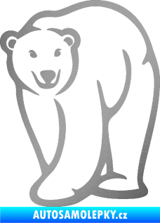 Samolepka Lední medvěd 004 levá stříbrná metalíza