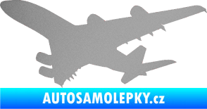 Samolepka Letadlo 002 levá stříbrná metalíza
