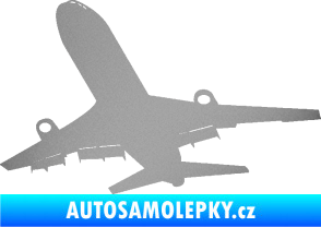 Samolepka Letadlo 007 levá stříbrná metalíza