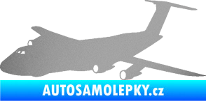 Samolepka Letadlo 008 levá stříbrná metalíza