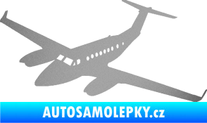 Samolepka Letadlo 010 levá stříbrná metalíza
