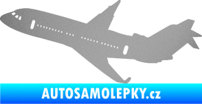 Samolepka Letadlo 013 levá stříbrná metalíza