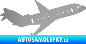 Samolepka Letadlo 013 pravá stříbrná metalíza